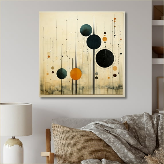 Designart "Minimalist Oasis Colorful Mid Century Zen IV" Abstract Collages Metal Art Print
