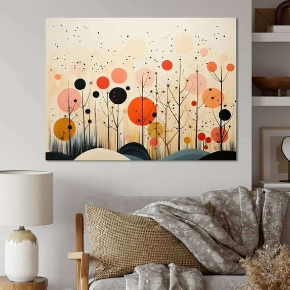 Designart "Minimalist Oasis Colorful Mid Century Zen VII" Abstract Collages Canvas Print
