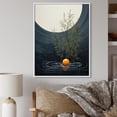 thumbnail image 1 of Designart "Minimalist Oasis Grey Orange Mid Century II" Abstract Collages Floater Framed Canvas Wall Art, 1 of 7