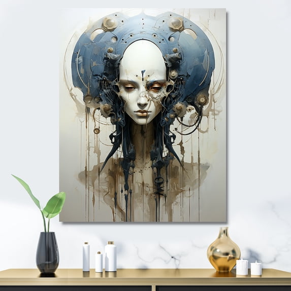 Designart "Minimalist Portrait Of Aliens" Aliens Wall Art Prints