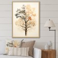 thumbnail image 1 of Designart "Minimalist Scene Featuring A Beige American Basswood Tree" Tree Amercian Basswood Floater Framed Wall Art Prints, 1 of 5