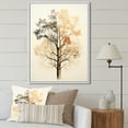thumbnail image 1 of Designart "Minimalist Scene Featuring A Beige American Basswood Tree" Tree Amercian Basswood Floater Framed Wall Art Prints, 1 of 5