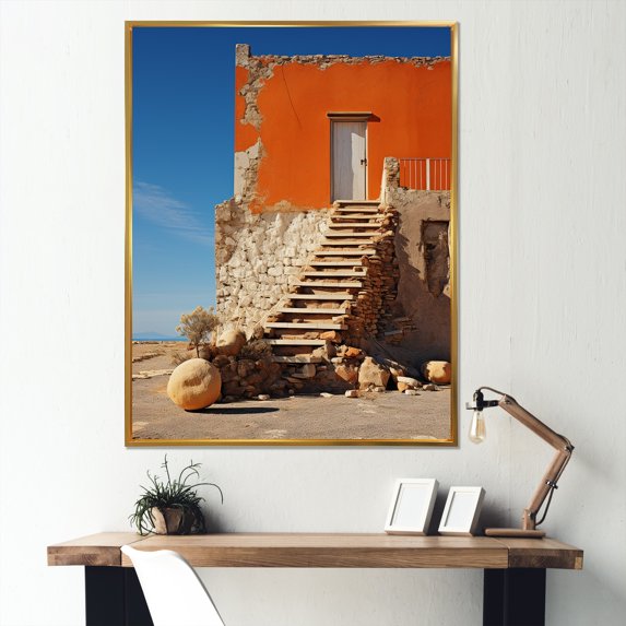 Designart "Minimalist Scenery Emanating Pure Serenity II" Power Plants Floater Framed Canvas Art Print
