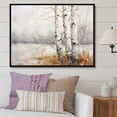 thumbnail image 1 of Designart "Minimalist Scenery Featuring Birch Trees And Their Breath I" Tree Birch Floater Framed Wall Art Prints, 1 of 5