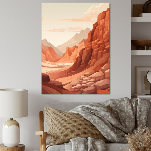 Designart "Minimalist Scenery Of The Canyon Desert I" Canyon Wall Art Prints