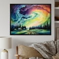 thumbnail image 1 of Designart "Minimalist Scenery Of The Northern Lights I" Northern Lights Floater Framed Canvas Prints, 1 of 5