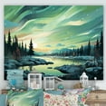 thumbnail image 1 of Designart "Minimalist Scenery Of The Northern Lights" Northern Lights Canvas Wall Art, 1 of 7