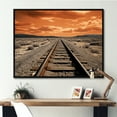 thumbnail image 1 of Designart "Minimalist Scenery Of Train Tracks" Train Floater Framed Canvas Wall Art, 1 of 5