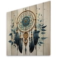 thumbnail image 1 of Designart "Minimalist Serenity Blue Dream Catcher I" Landscapes Print on Natural Pine Wood, 1 of 5