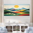 thumbnail image 1 of Designart "Minimalist Serenity Mountain Valley II" Extra Large Landscapes Wall Art - Traditional Green Meadow Entryway Wall Art Print, 1 of 4