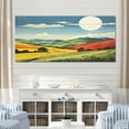 thumbnail image 1 of Designart "Minimalist Serenity Mountain Valley III" Extra Large Landscapes Wall Art - Traditional Yellow Meadow Hallway Wall Art Decor, 1 of 4