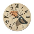 thumbnail image 1 of Designart 'Minimalist Shapes With Ancient Plant I' Modern Wood Wall Clock, 1 of 5
