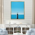 thumbnail image 1 of Designart "Minimalist Silent Seagull Skyline" Coastal Floater Framed Canvas Wall Art, 1 of 5