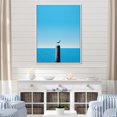 thumbnail image 1 of Designart "Minimalist Silent Seagull Skyline" Coastal Floater Framed Canvas Wall Art, 1 of 5