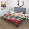 thumbnail image 1 of Designart "Minimalist Sunrise Spectrum Landscape" Meadow Bedding Covert Set - Landscapes Blue Traditional Bed Set With 2 Shams, 1 of 5