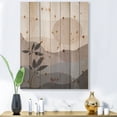 thumbnail image 1 of Designart 'Minimalist Sunset Over Mountain Landscape' Modern Print on Natural Pine Wood, 1 of 5