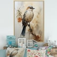 thumbnail image 1 of Designart "Minimalist Taupe Avian On Limb I" Animals Bird Floater Framed Wall Art Living Room, 1 of 5