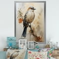 thumbnail image 1 of Designart "Minimalist Taupe Avian On Limb I" Animals Bird Picture Framed Wall Art Living Room, 1 of 5