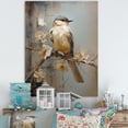 thumbnail image 1 of Designart "Minimalist Taupe Avian On Limb II" Animals Bird Canvas Wall Art, 1 of 1