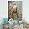 thumbnail image 1 of Designart "Minimalist Taupe Avian On Limb II" Animals Bird Picture Framed Canvas Wall Art, 1 of 5