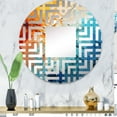 thumbnail image 1 of Designart "Minimalist Teal Energy Array" Solar Panels Maze Round Wall Mirror - Architecture Oval Printed Decorative Mirror - Multiple Color Options, 1 of 5