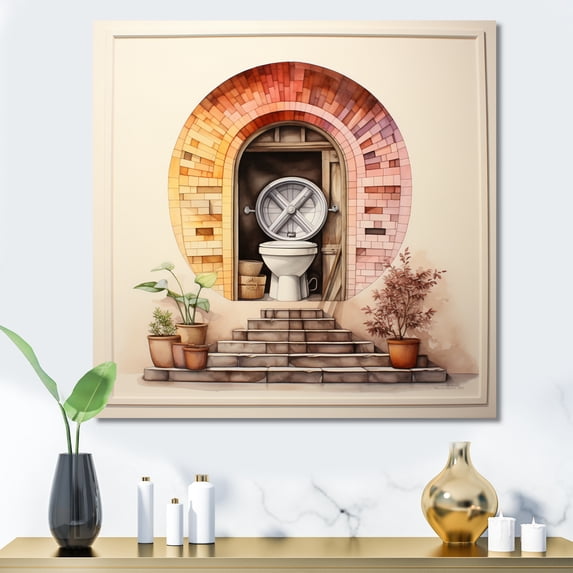 Designart "Minimalist Toilet euphony II" Bath & Laundry Canvas Print