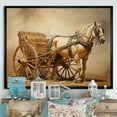 thumbnail image 1 of Designart "Minimalist Vintage American Cart With Horse" Old American Cart Floater Framed Canvas Prints, 1 of 5