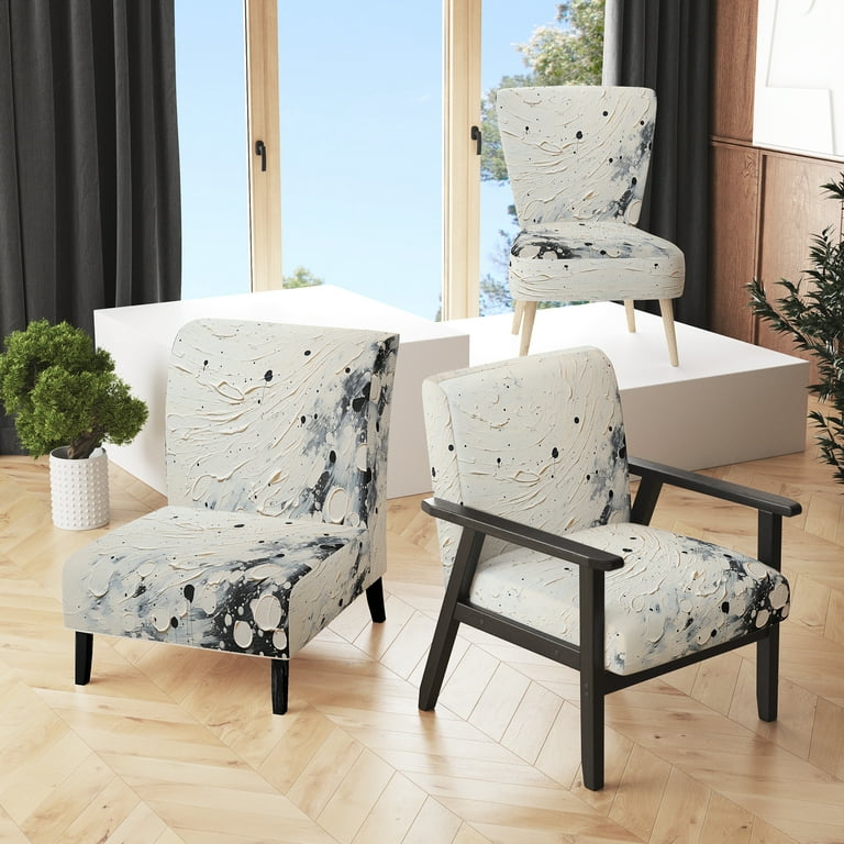 Grey and white accent chair discount