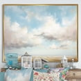 thumbnail image 1 of Designart "Minimalist White Clouds Vista II" Clouds Floater Framed Wall Art Living Room, 1 of 5