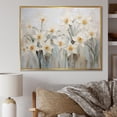 thumbnail image 1 of Designart "Minimalist White Daffodils II" Daffodils Floater Framed Canvas Prints, 1 of 5
