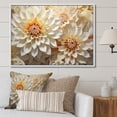 thumbnail image 1 of Designart "Minimalist White Dahlia" Dahlia Floater Framed Wall Art Living Room, 1 of 5