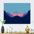 thumbnail image 1 of Designart "Minimalistic Alpine Scenery IV" Landscape Mountains Metal Art Print, 1 of 1
