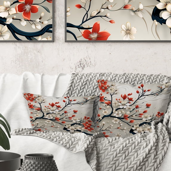 Designart "Minimalistic Asian Essence I" Oriental Printed Throw Pillow