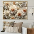 thumbnail image 1 of Designart "Minimalistic Beige Collage Of Zinnias I" Zinnias Floater Framed Canvas Wall Art, 1 of 5
