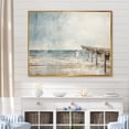 thumbnail image 1 of Designart "Minimalistic Beige Pier On The Horizon II" Coastal Pier Floater Framed Wall Art Living Room, 1 of 5