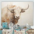 thumbnail image 1 of Designart "Minimalistic Beige Yak Art I" Yaks Wall Art Living Room, 1 of 7