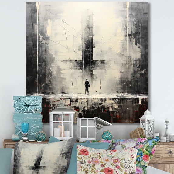 Designart "Minimalistic Black And White Yoga Asana I" Yoga Wall Art Prints