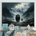 thumbnail image 1 of Designart "Minimalistic Black Yak Panorama" Yaks Floater Framed Wall Art Living Room, 1 of 5