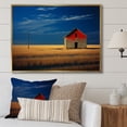 thumbnail image 1 of Designart "Minimalistic Countryside Barn In Yellow And Blue" Barn Floater Framed Canvas Wall Art, 1 of 5