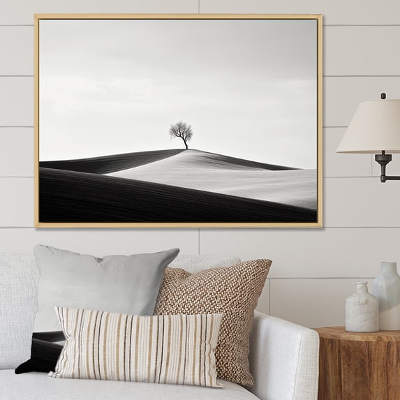 Designart "Minimalistic Countryside Panorama III" Countryside Floater Framed Canvas Prints