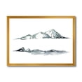 thumbnail image 1 of Designart 'Minimalistic Dark Blue Mountains Landscape' Modern Framed Art Print, 1 of 4
