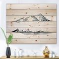 thumbnail image 1 of Designart 'Minimalistic Dark Blue Mountains Landscape' Modern Print on Natural Pine Wood, 1 of 5