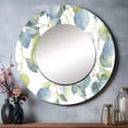 thumbnail image 1 of Designart "Minimalistic Eucalyptus Essence in White and Green II" Floral Rund Mirror For Wall Decor - Large White Round Print Mirror - Round Traditional Mirror 29" x 29" Inch, 1 of 5
