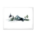 thumbnail image 1 of Designart 'Minimalistic Fir Forest and Winter Mountains II' Modern Framed Art Print, 1 of 4