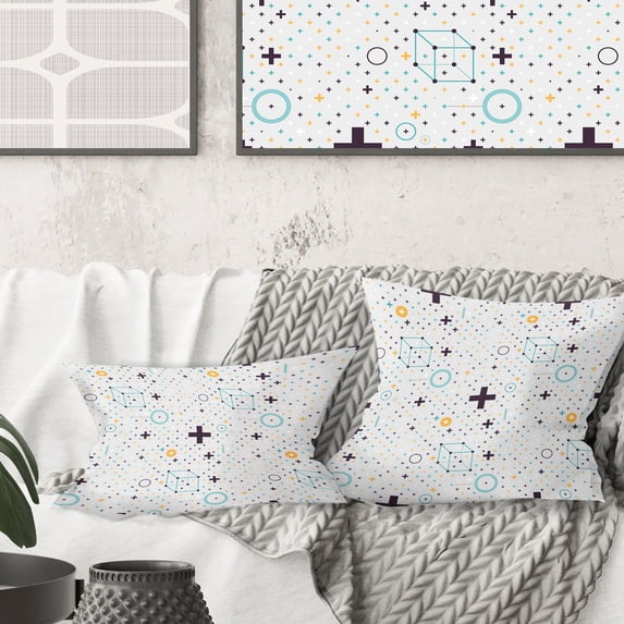 Designart Minimalistic Geometric Elements' Mid-Century Modern Throw Pillow - 16x16