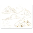 thumbnail image 1 of Designart ' Minimalistic Gold Linear Set Of Clouds and Mountains ' Modern Canvas Wall Art Print, 1 of 4