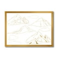 thumbnail image 1 of Designart 'Minimalistic Gold Linear Set Of Clouds and Mountains' Modern Framed Art Print, 1 of 4