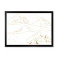 thumbnail image 1 of Designart 'Minimalistic Gold Linear Set Of Clouds and Mountains' Modern Framed Art Print, 1 of 4