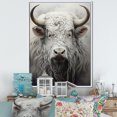 thumbnail image 1 of Designart "Minimalistic Grey Yak Art" Yaks Floater Framed Canvas Art Print, 1 of 5