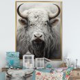 thumbnail image 1 of Designart "Minimalistic Grey Yak Art" Yaks Floater Framed Canvas Art Print, 1 of 5